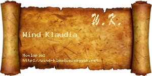 Wind Klaudia névjegykártya