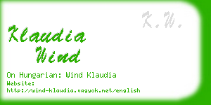 klaudia wind business card